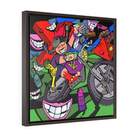 Motorcycle Momma Spreading smiles on her ride through life - Framed Canvas Print