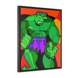 Green Monster Man - Framed Canvas Print