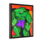 Green Monster Man - Framed Canvas Print