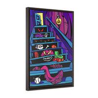 Basement Stairs of Terror - Framed Canvas Print