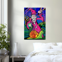 Wizard and the Snail - Metal Print
